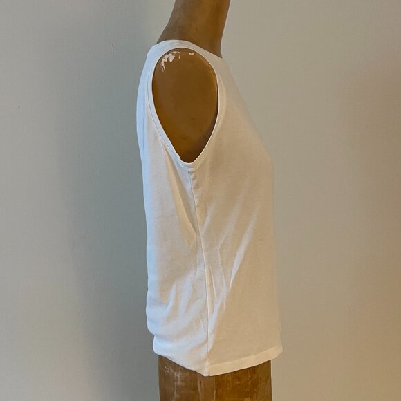 Talbots 100% Pima Cotton Tank Top in Pure Wite - Size Small - Picture 2 of 7